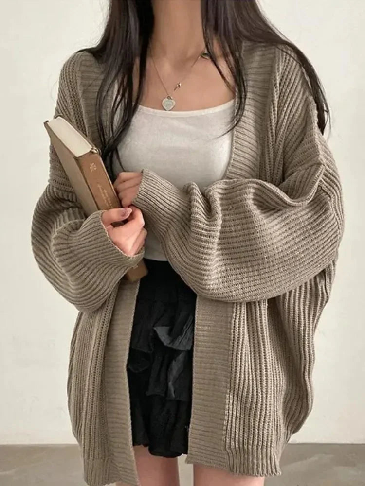 Gilet oversize en maille côtelée