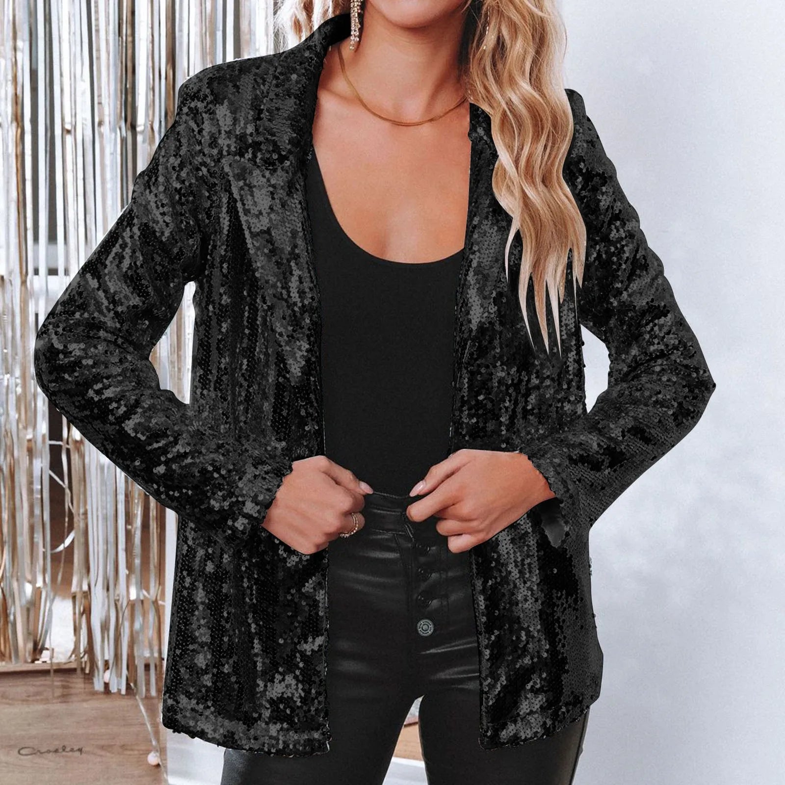 Blazer à paillettes scintillantes