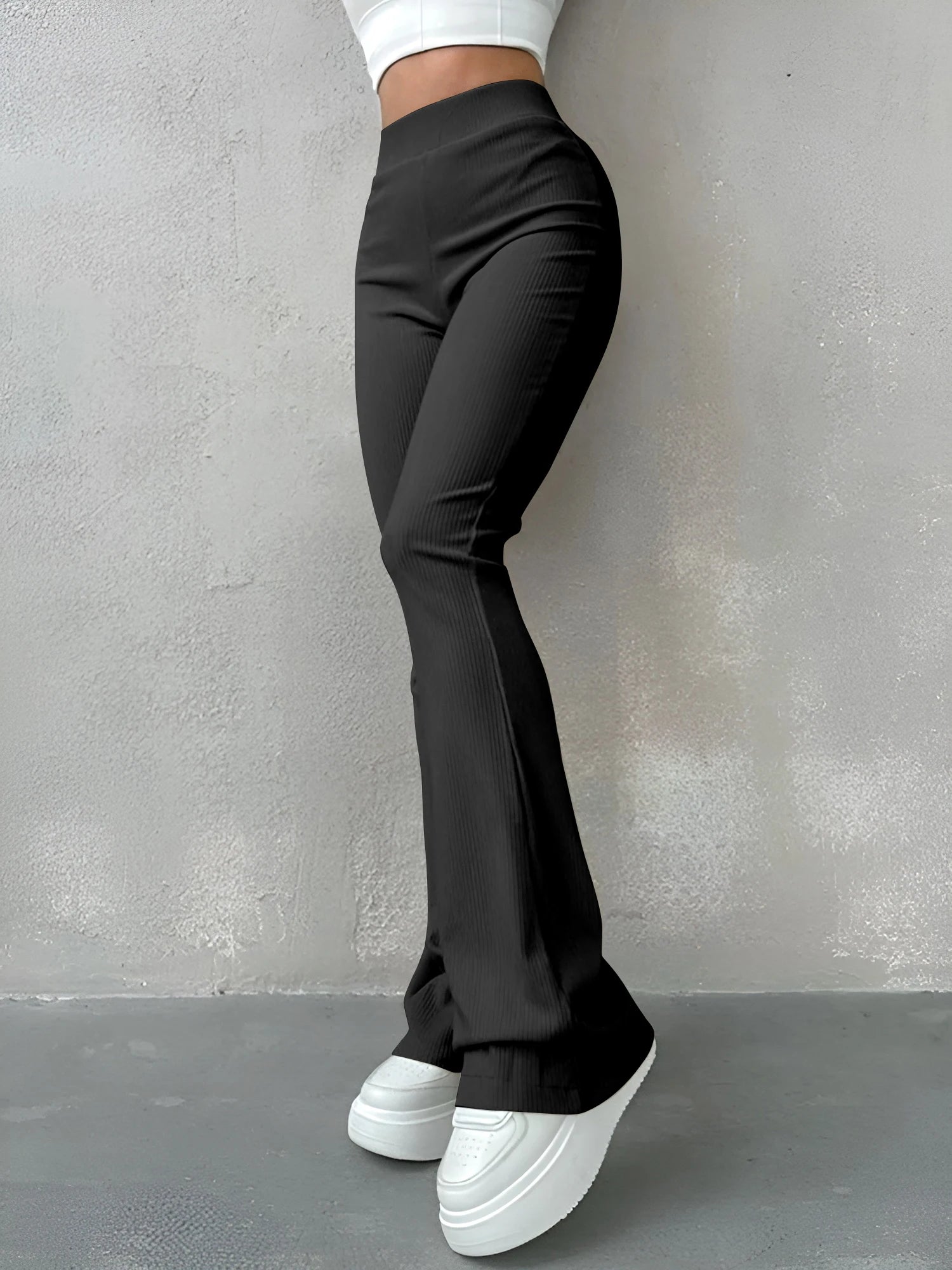 Pantalon Taille Haute Évasé