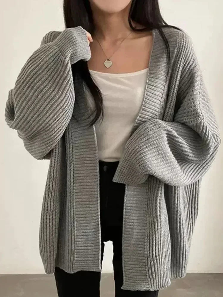 Gilet oversize en maille côtelée