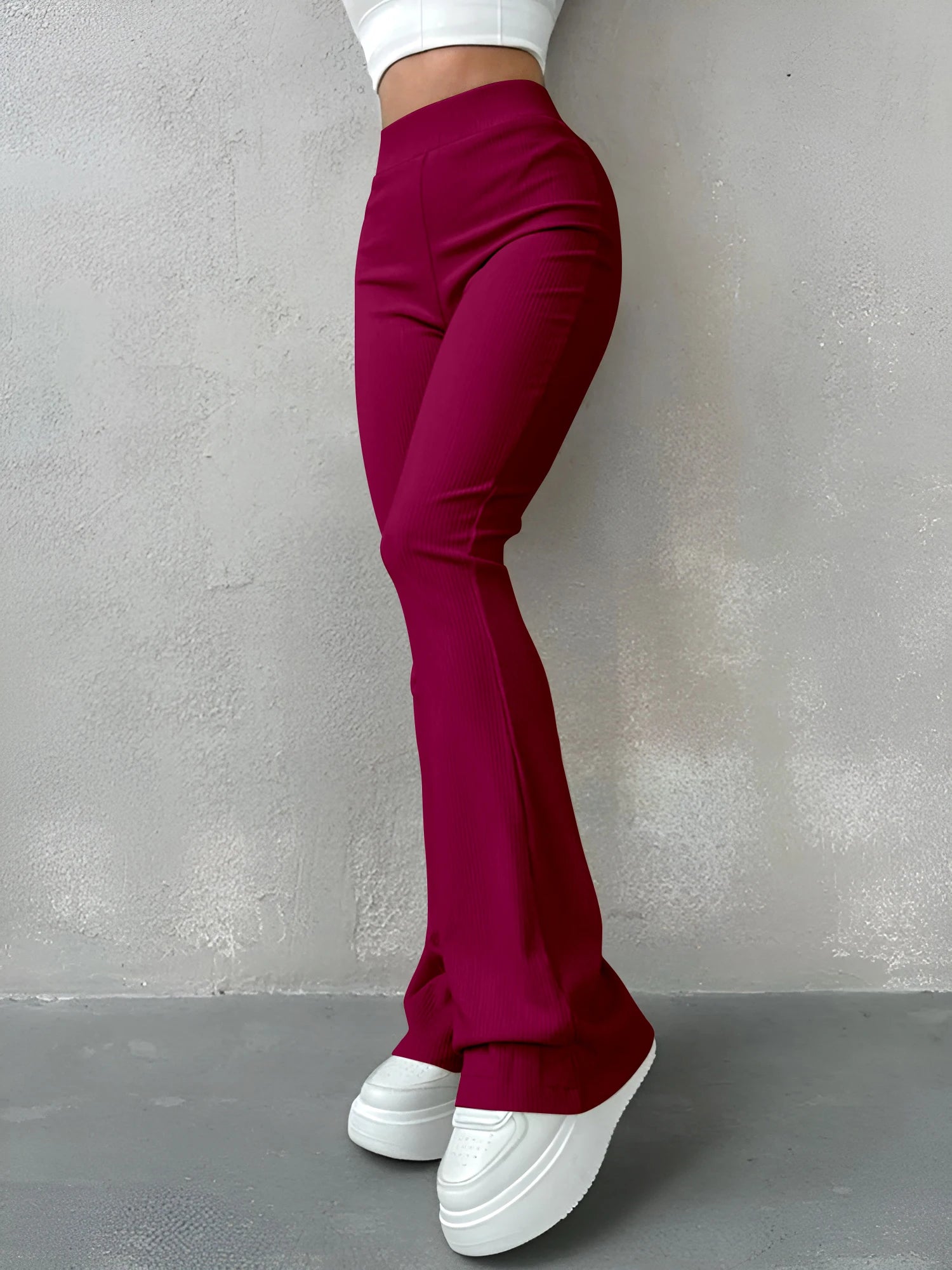 Pantalon Taille Haute Évasé